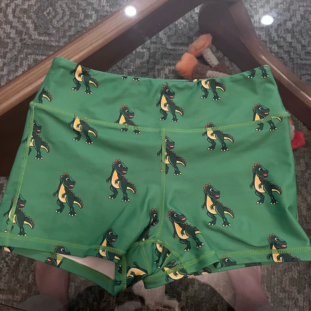 Voxy Green Dinosaur Print Shorts